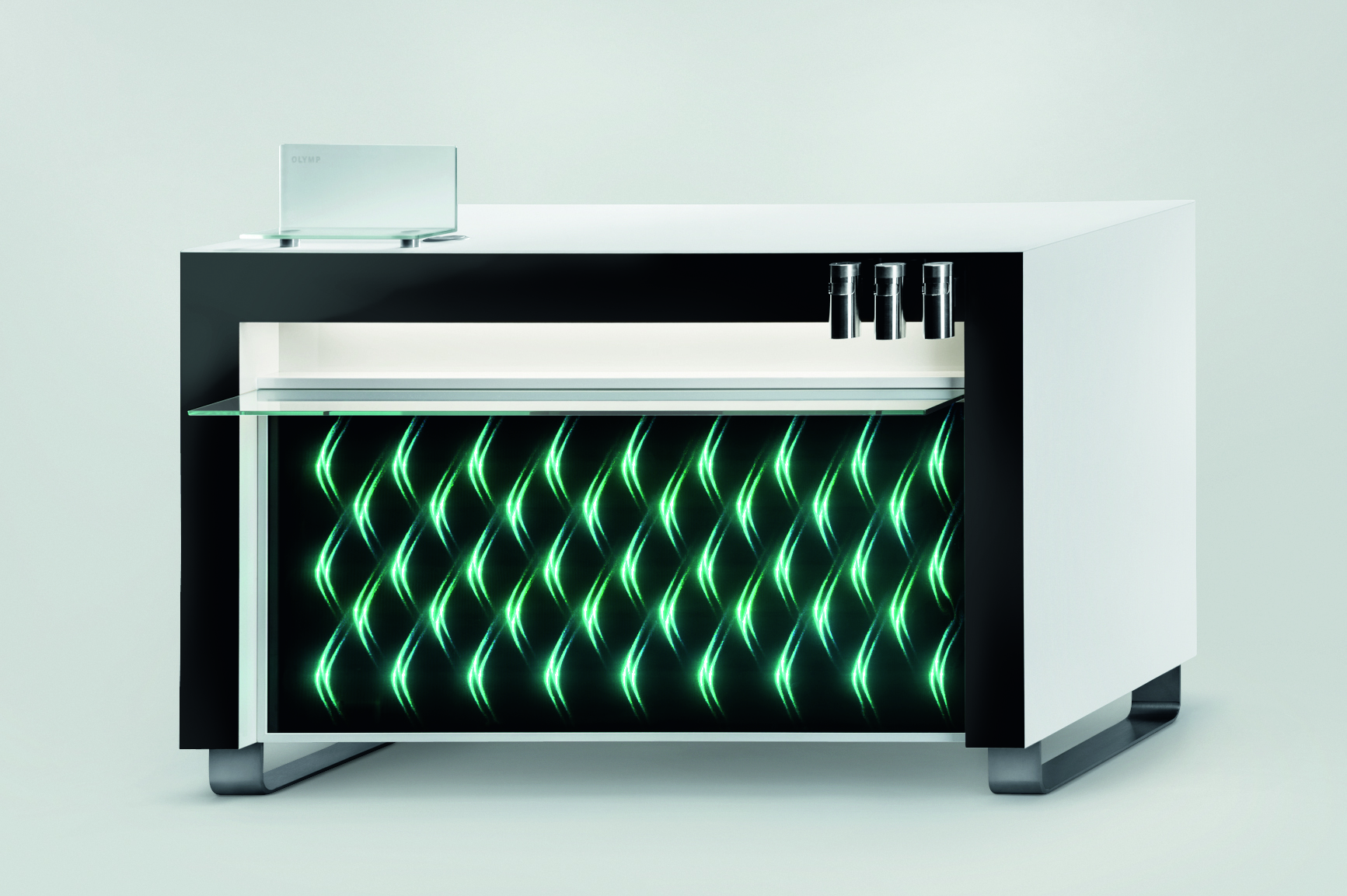 ETTLIN lux® — 3D-Lichteffekt in Cyan, farbige Beleuchtung durch Textil