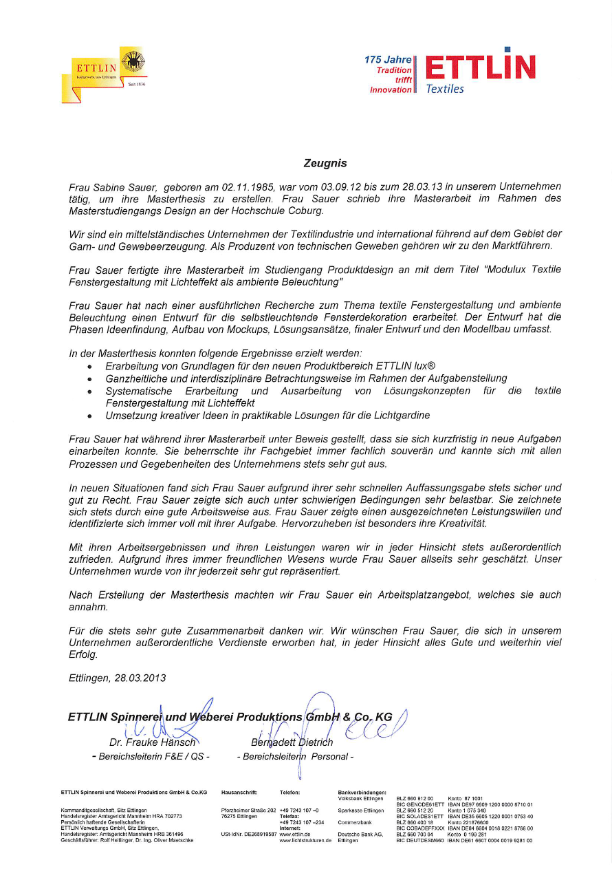 ETTLIN — Masterarbeit — Arbeitszeugnisse